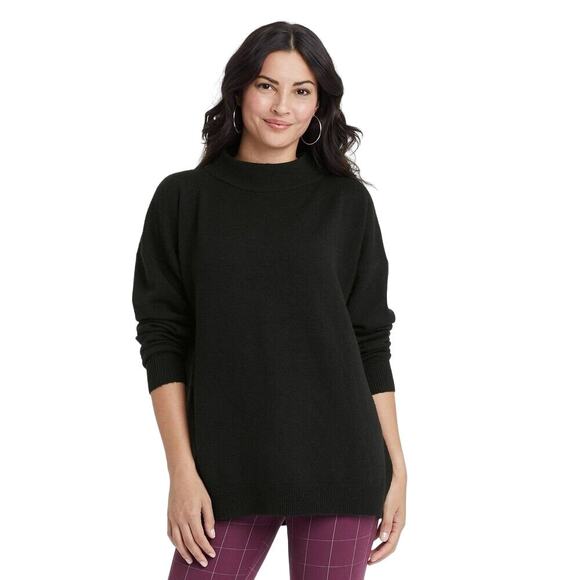 Women's Medium, Black, Slouchy Mock Turtleneck Pullover Sweater - A New Day - Picture 1 of 5